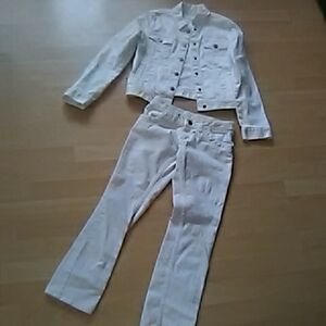GAP White Junior Girls Boot Cut Pants & Jacket Set